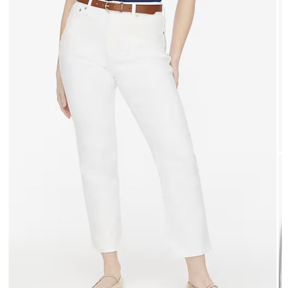 NWT J.Crew Curvy Essential Straight Jeans White Size 34 All-Day Stretch